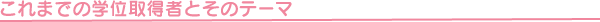 これまでの学位取得者とそのテーマ
