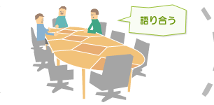 語り合う
